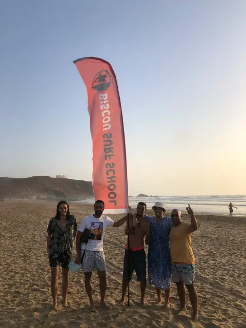 Happy surfers at Biscou Surf School in Mirleft